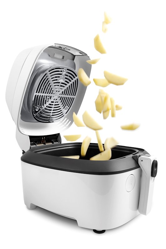 DeLonghi IdealFry Hot air fryer Singolo Nero, Bianco Indipendente 1400 W