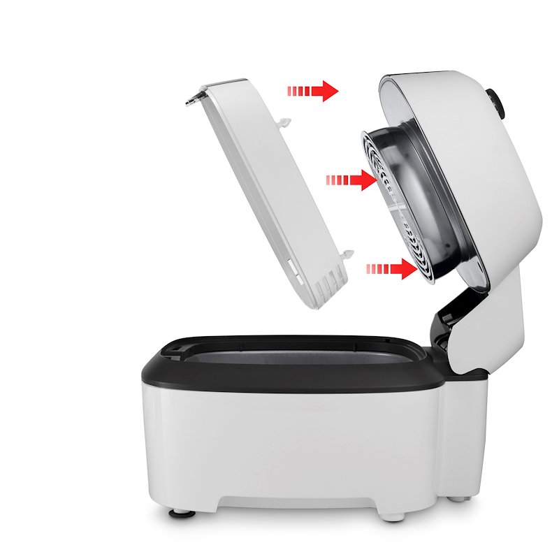 DeLonghi IdealFry Hot air fryer Singolo Nero, Bianco Indipendente 1400 W