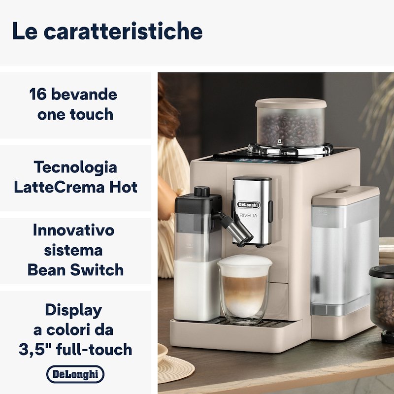 De'Longhi Macchina Automatica per Caffè Rivelia EXAM440.55.BG Beige
