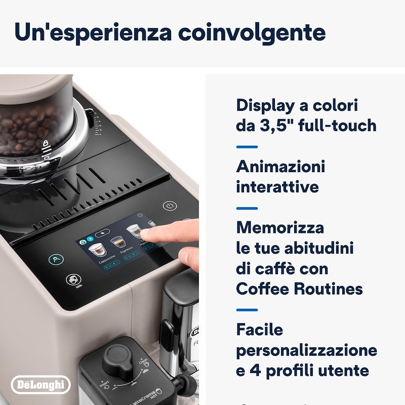 De'Longhi Macchina Automatica per Caffè Rivelia EXAM440.55.BG Beige