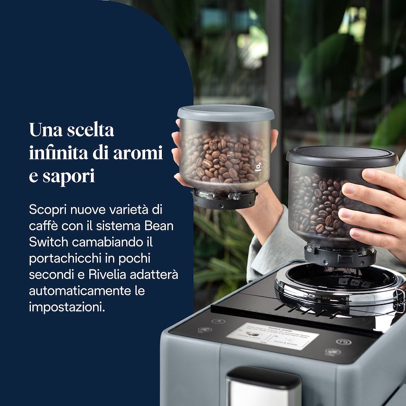 De'Longhi Macchina Automatica per Caffè Rivelia EXAM440.55.G Grigio