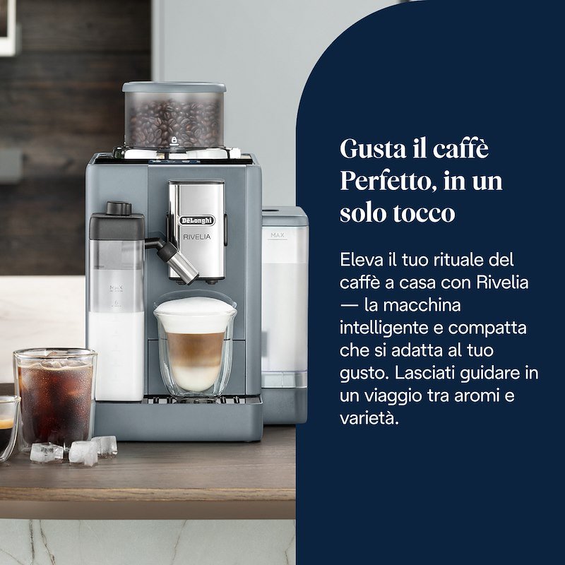 De'Longhi Macchina Automatica per Caffè Rivelia EXAM440.55.G Grigio