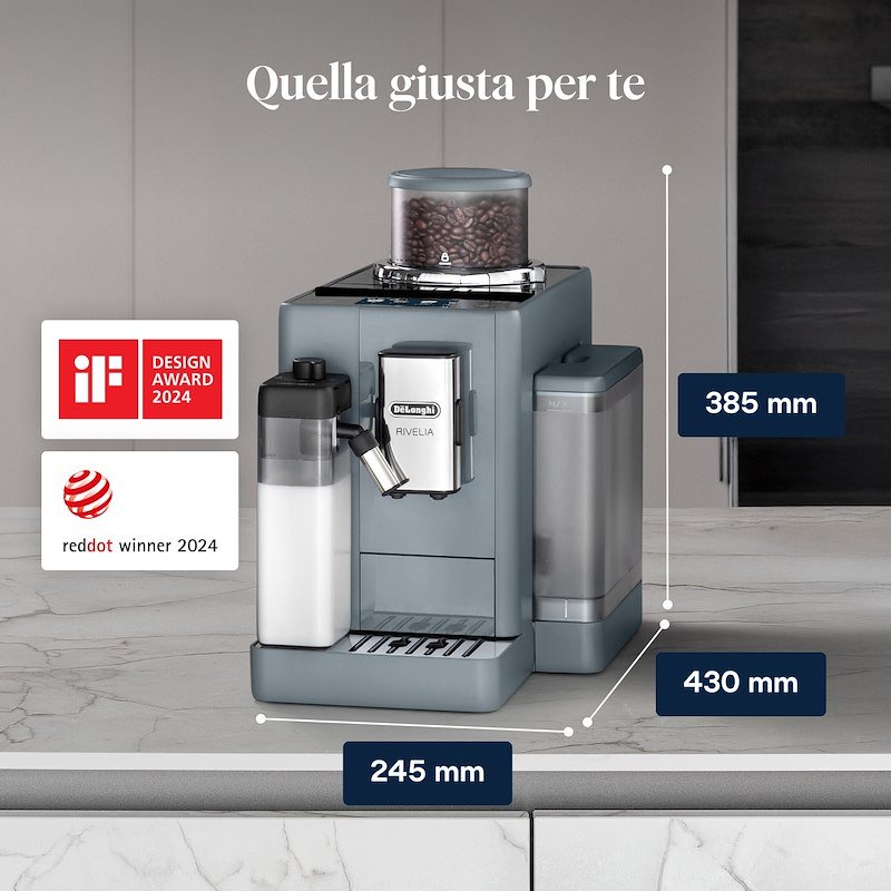 De'Longhi Macchina Automatica per Caffè Rivelia EXAM440.55.G Grigio