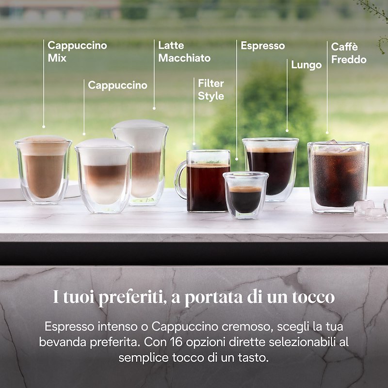 De'Longhi Macchina Automatica per Caffè Rivelia EXAM440.55.G Grigio