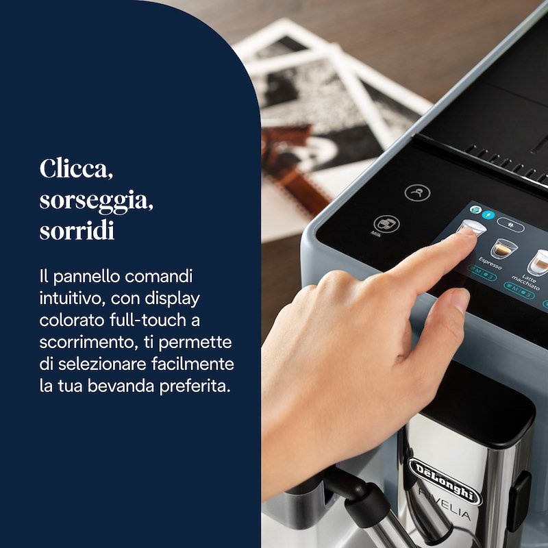 De'Longhi Macchina Automatica per Caffè Rivelia EXAM440.55.G Grigio