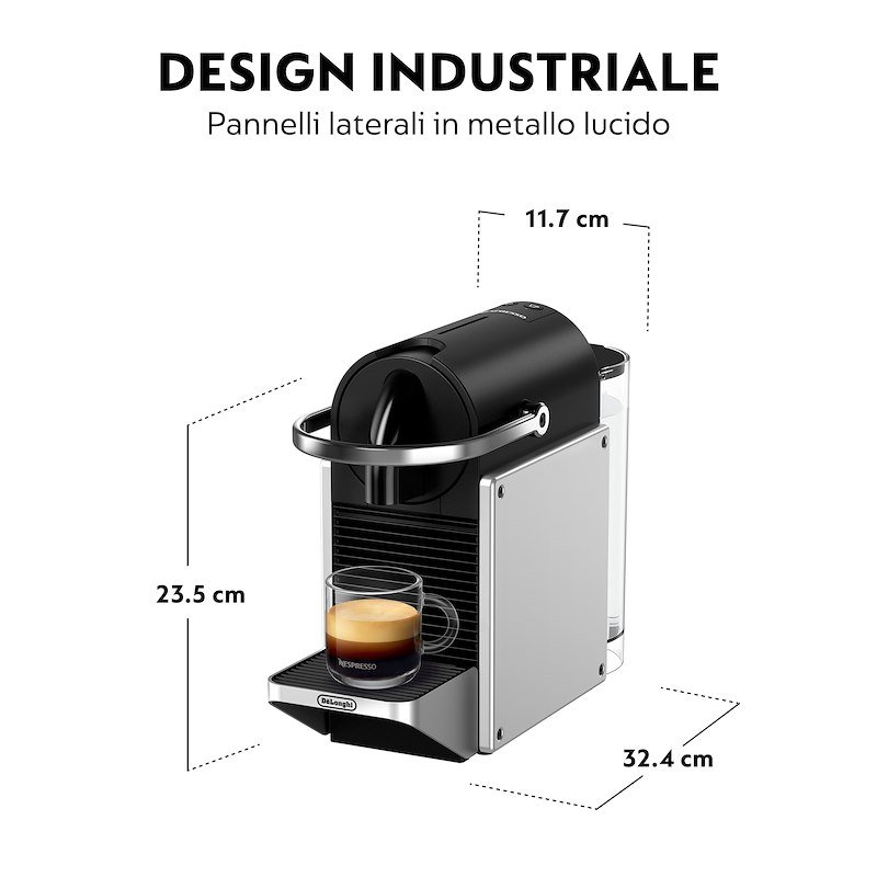 De'Longhi Macchina Caffè Nespresso Pixie En127.s Silver