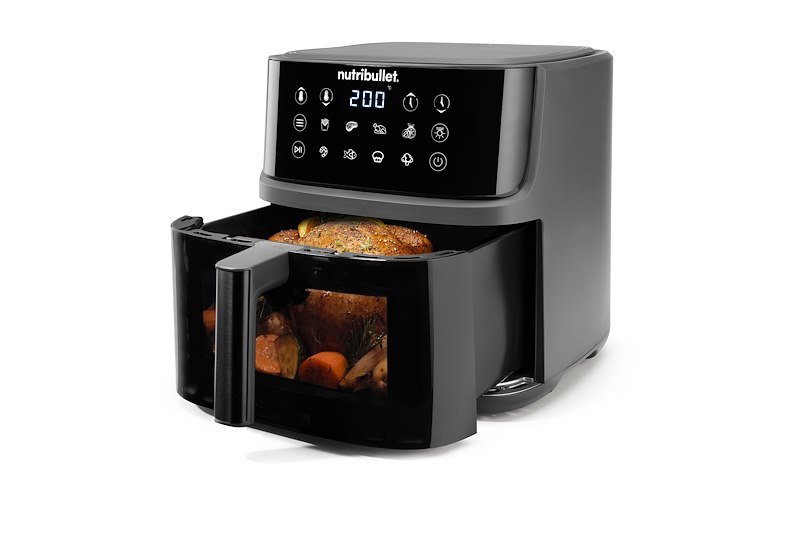 De'Longhi Friggitrice ad Aria Nutribullet CrispLite Vision Nba0811 Grigio Scuro