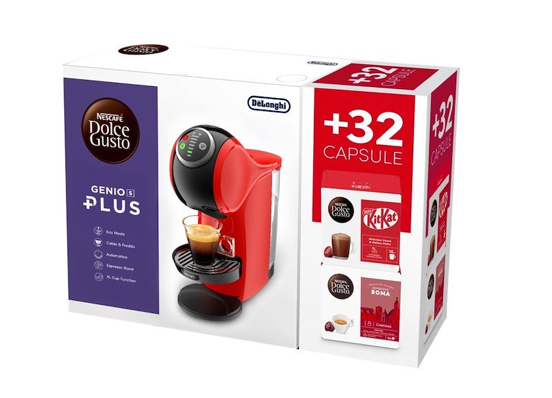 De'Longhi Macchina da caffè capsule GENIO S PLUS Edg315.r + 2 Caps