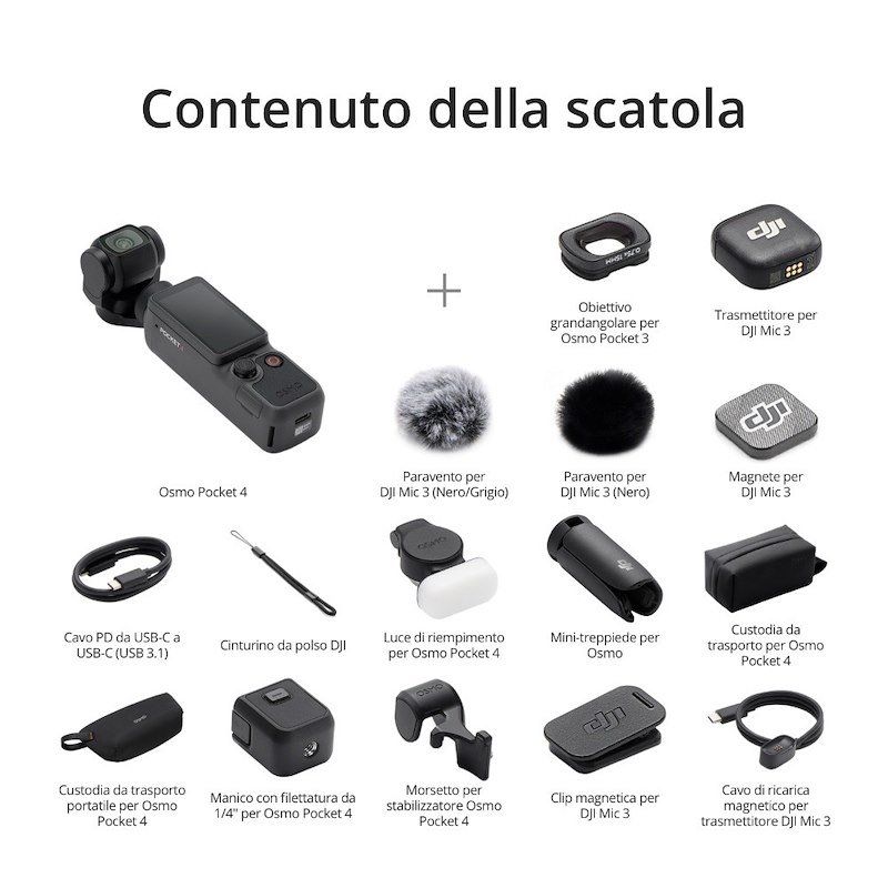Dji Osmo Pocket 4 Combo Nero