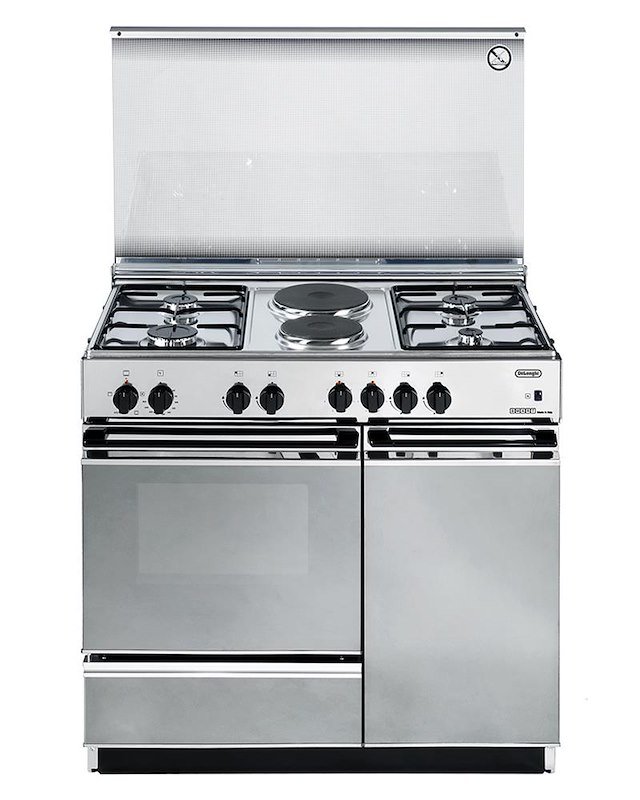De'longhi Cucina a Gas 4 Fuochi+ 2 Piastre e Forno Elettrico Sex 8542 N Edm Inox