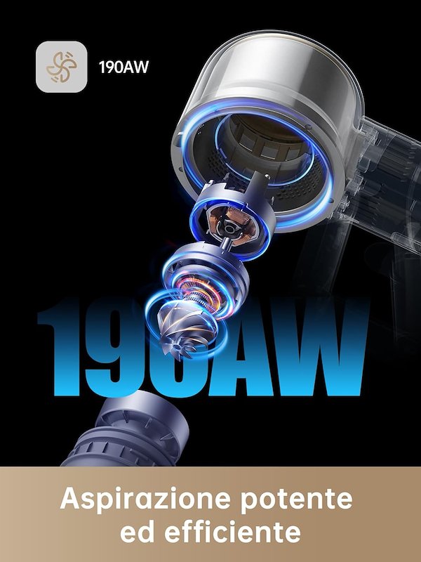 Dreame Scopa Elettrica Senza Sacco Combo Extra Filter Nero VMR20