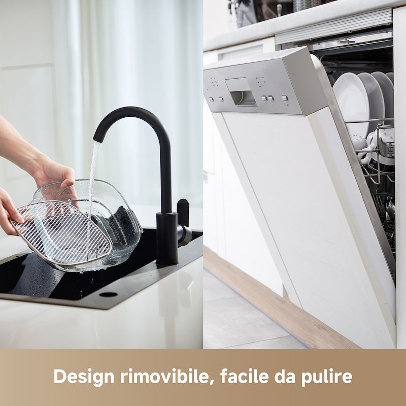 Dreame Friggitrice ad Aria Tasti in vetro 5 in 1 Drefryertp60-gy Grigio