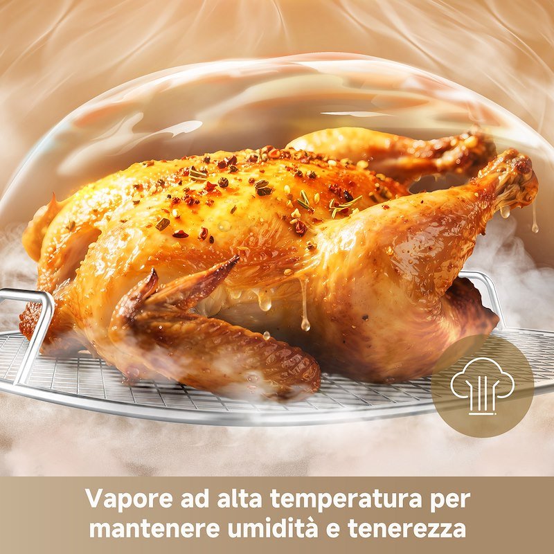 Dreame Friggitrice ad Aria Tasti in vetro 5 in 1 Drefryertp60-gy Grigio
