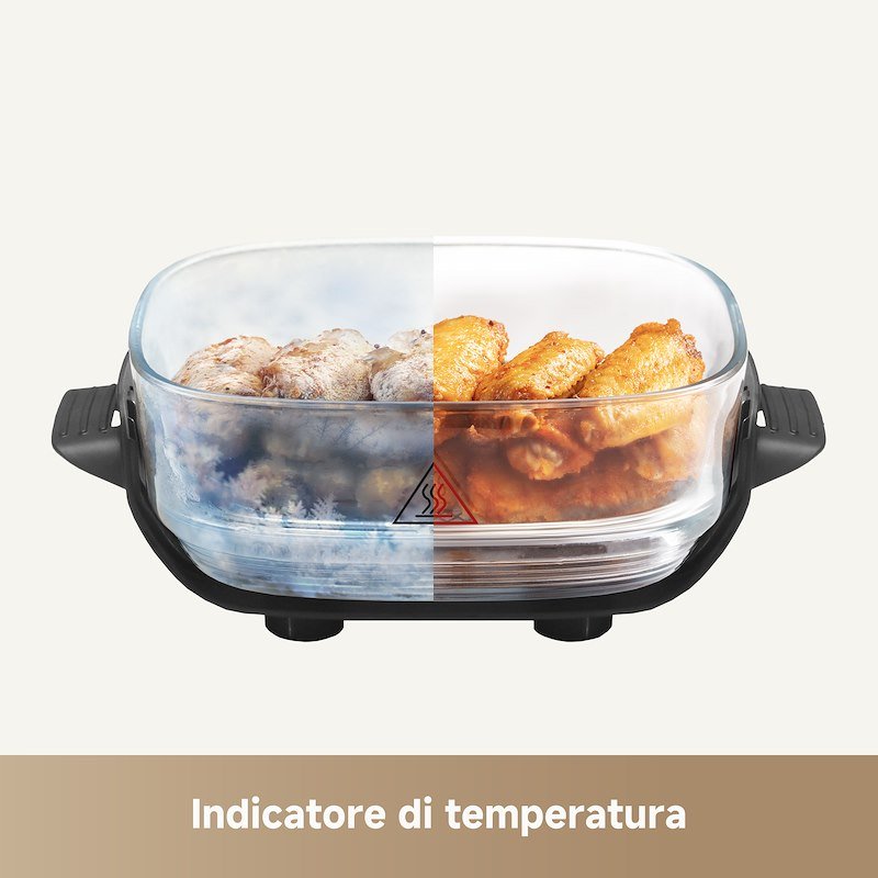 Dreame Friggitrice ad Aria Tasti in vetro 5 in 1 Drefryertp60-gy Grigio