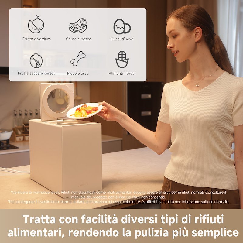 Dreame Compostiera elettrica da cucina tritarifiuti SF-25VIM Crema