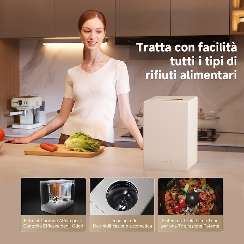 Dreame Compostiera elettrica da cucina tritarifiuti SF-25VIM Crema
