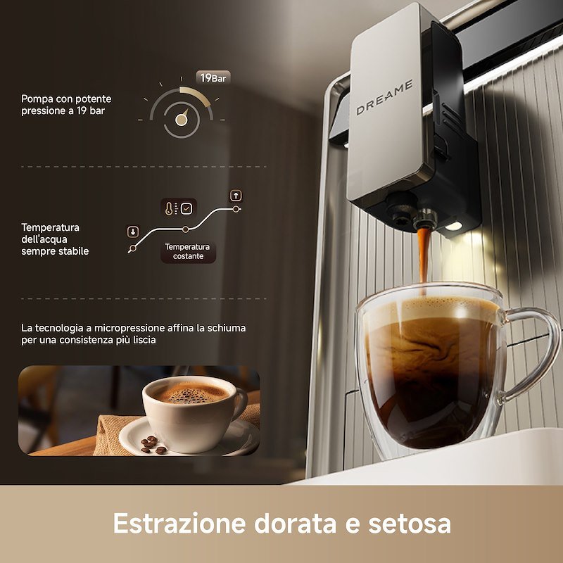 Dreame Macchina caffè espresso automatica Ecceluxe SlimVIM Beige