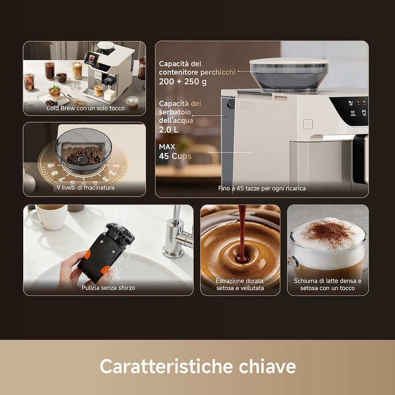 Dreame Macchina da caffè automatica EcceLuxe MasterVIM Bianco