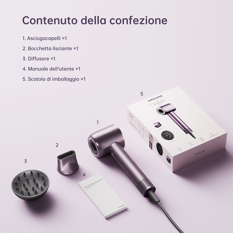 Dreame Asciugacapelli Glory Combo Purple