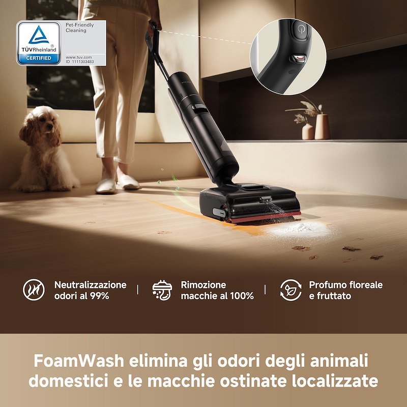 Dreame Aspirapolvere lavapavimenti H15 ProVIM Foam Wash Nero