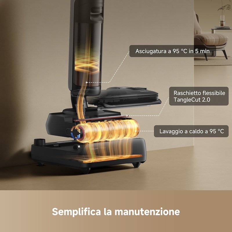 Dreame Aspirapolvere lavapavimenti H15 Heat Wet&Dry Nero