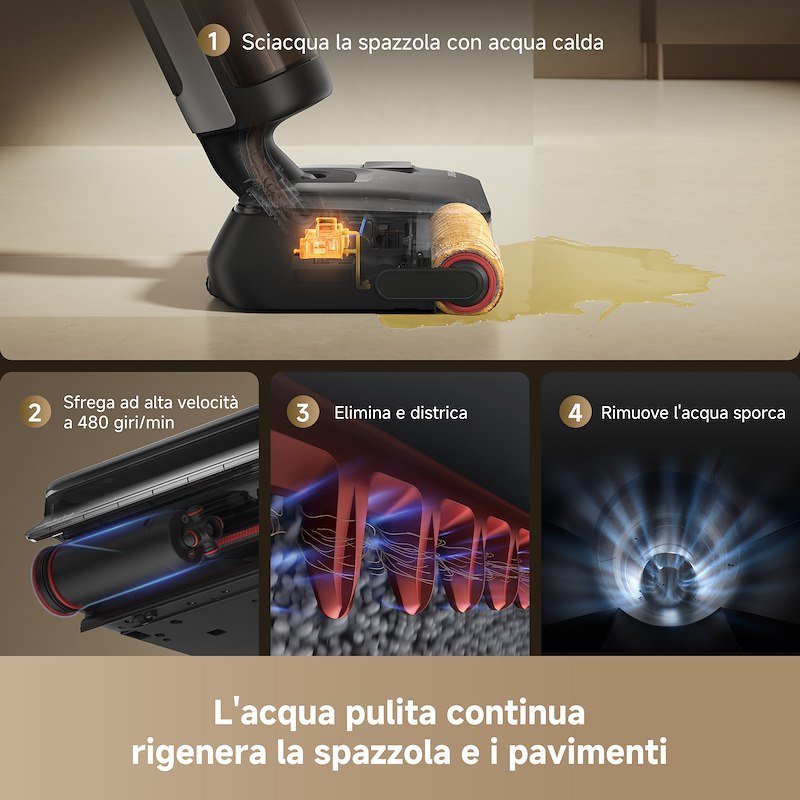 Dreame Aspirapolvere lavapavimenti H15 Heat Wet&Dry Nero