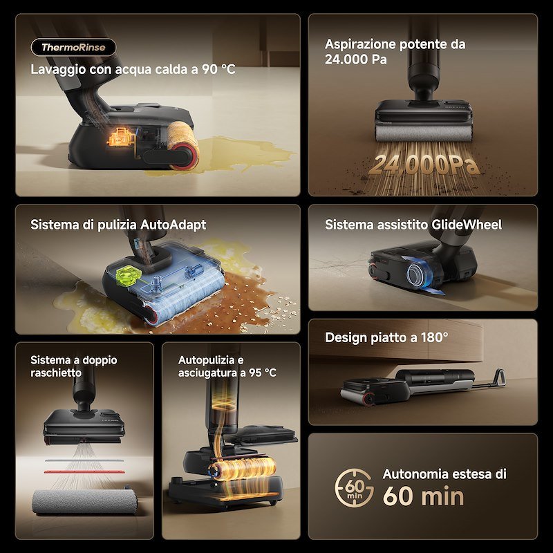 Dreame Aspirapolvere lavapavimenti H15 Heat Wet&Dry Nero