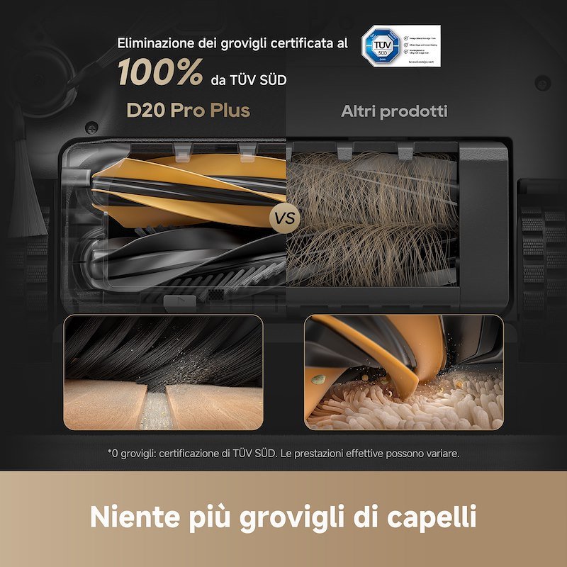 Dreame Robot Aspirapolvere lavapavimenti D20VIM Pro Plus Drevimd20pp-bk Nero
