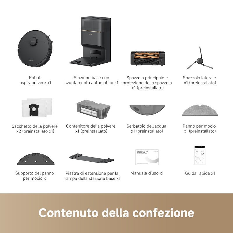 Dreame Robot Aspirapolvere lavapavimenti D20VIM Pro Plus Drevimd20pp-bk Nero