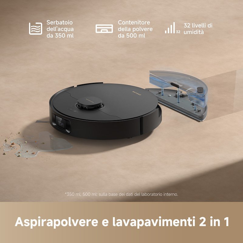Dreame Robot Aspirapolvere lavapavimenti D20VIM Pro Plus Drevimd20pp-bk Nero