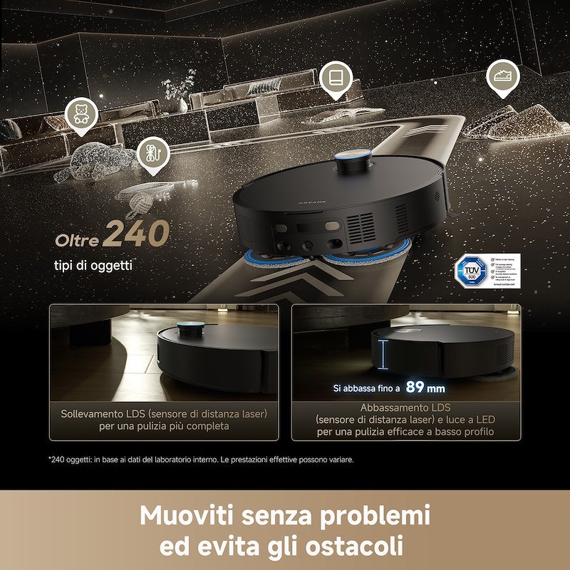 Dreame Robot Aspirapolvere Matrix10VIM Ultra Nero/Oro