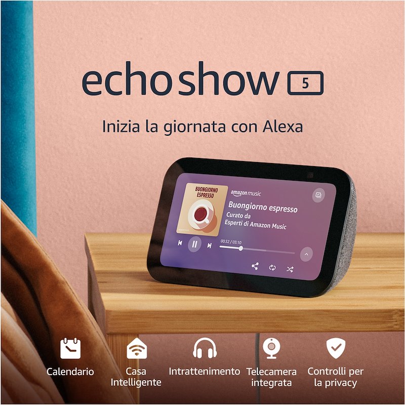 Amazon Echo Show 5 (3ª Generazione) Docking Station B09b2s8wkd Antracite
