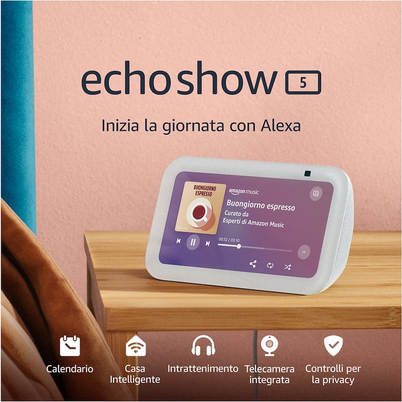 Amazon Echo Show 5 (3ª Generazione) Docking Station B09b2th45g Bianco
