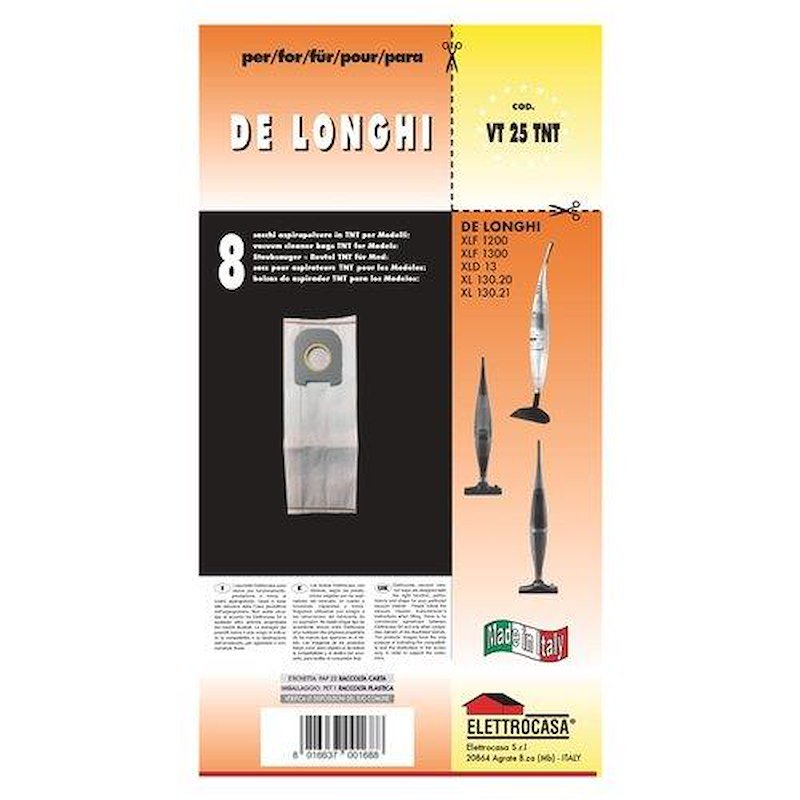 Elettrocasa 8 Sacchetti Aspirapolvere  VT 25 TNT Tnt