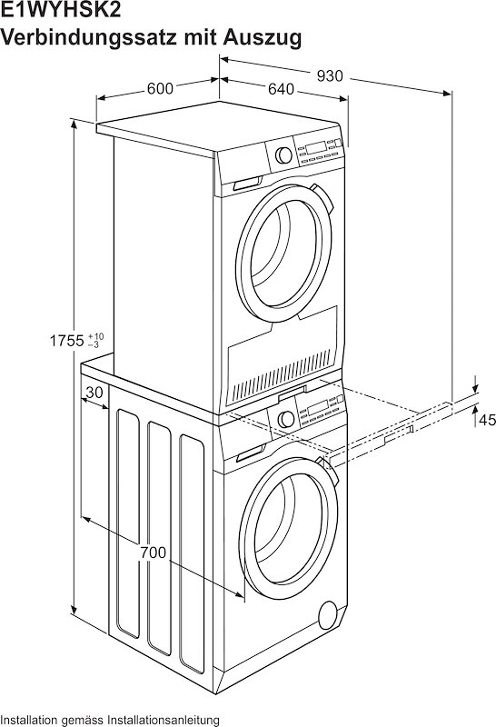 Electrolux Stacking kit con piano estraibile E1WYHSK2