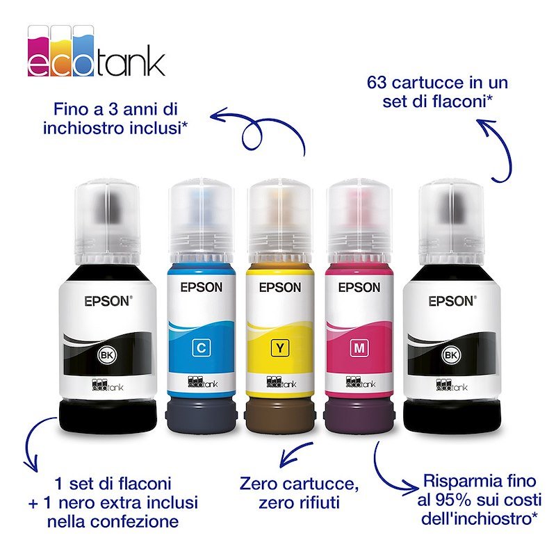 Epson Stampante Inkjet Multifunzione Ecotank Et-3956 Bianco