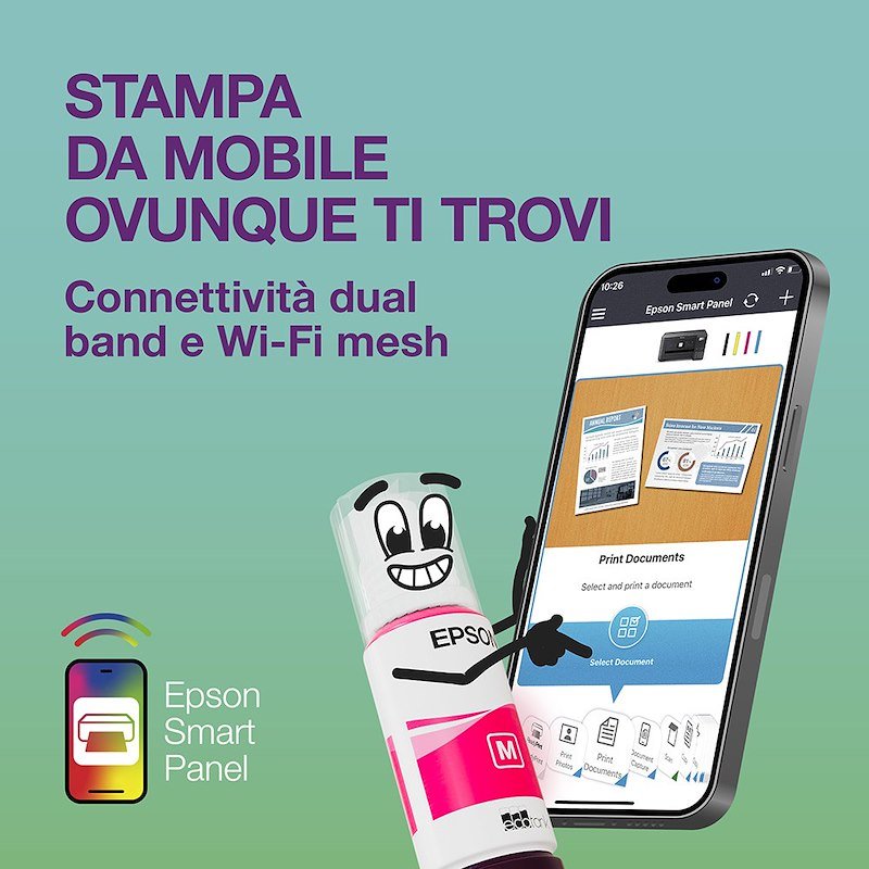 Epson Stampante Inkjet Multifunzione Ecotank Et-3956 Bianco