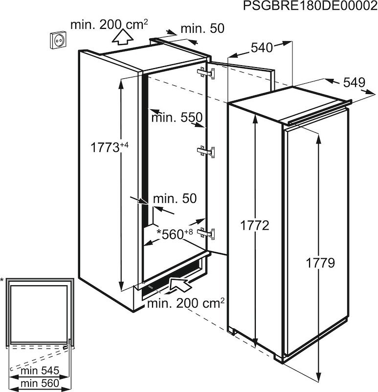 AEG Frigoriferi 1 Porta incasso Ske818e1ds