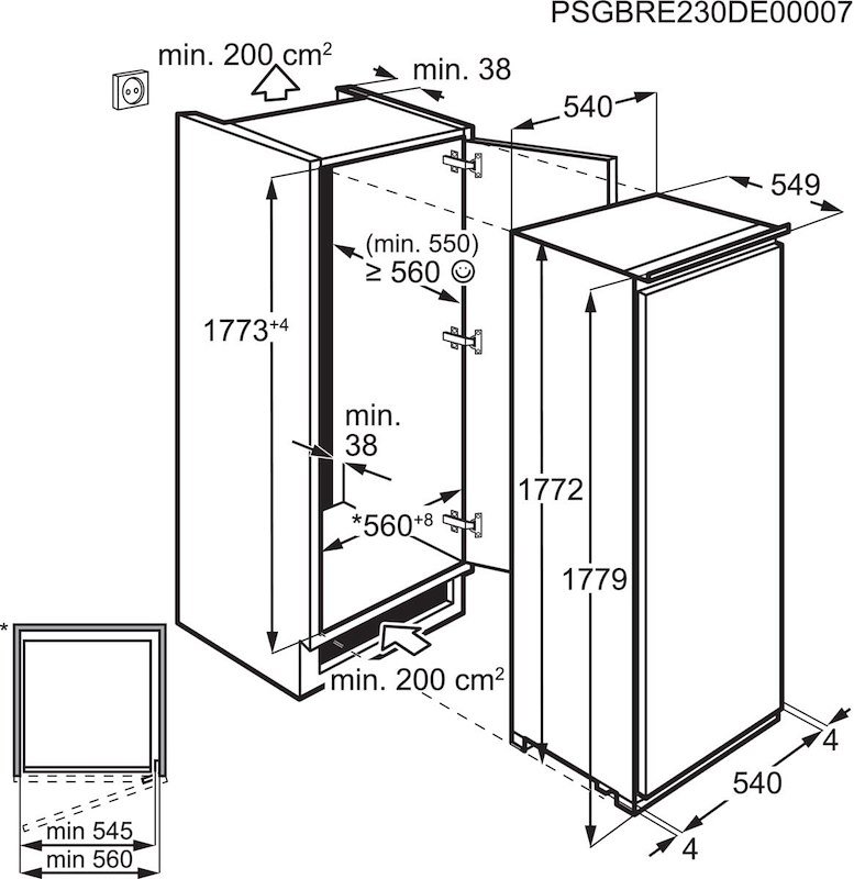 AEG Frigoriferi 1 Porta incasso Ske818e1ds