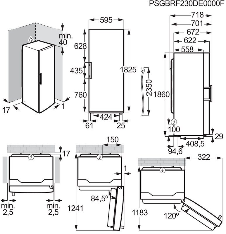 Electrolux Congelatore Verticale Lut6ne28u 280L Inox