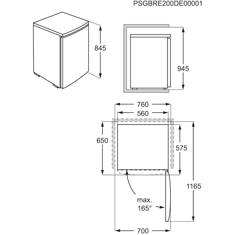 Electrolux Frigoriferi Sotto Tavolo LXB1SE11W0 120 l Bianco