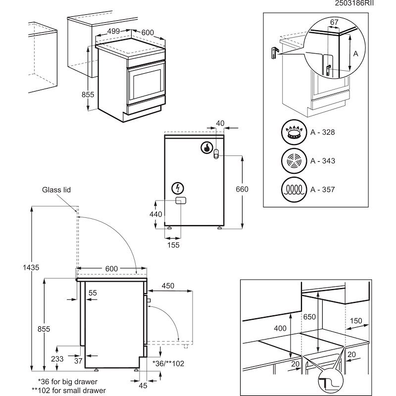 Electrolux Cucina a Gas LKK500010W Bianco