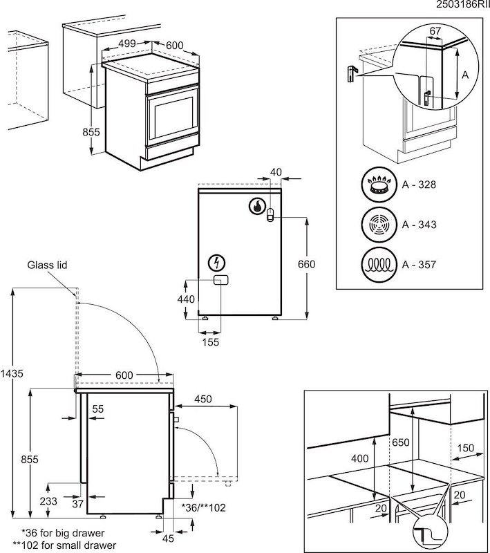 Electrolux Cucina a Gas LKK500010W Bianco