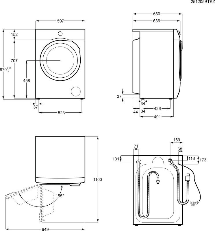 Electrolux Lavasciuga 10/6 Kg Ew9w216bw Bianco