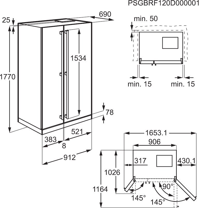 Electrolux Frigorifero Americano Eat6me53u0
