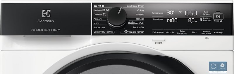 Electrolux Lavatrice 12Kg SteamCare 700 Ew7f412a Bianco