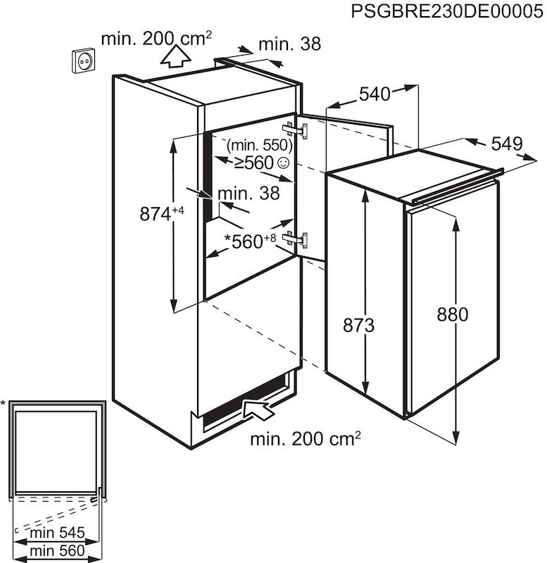 Electrolux Congelatore verticale ad incasso Lub3ae88s