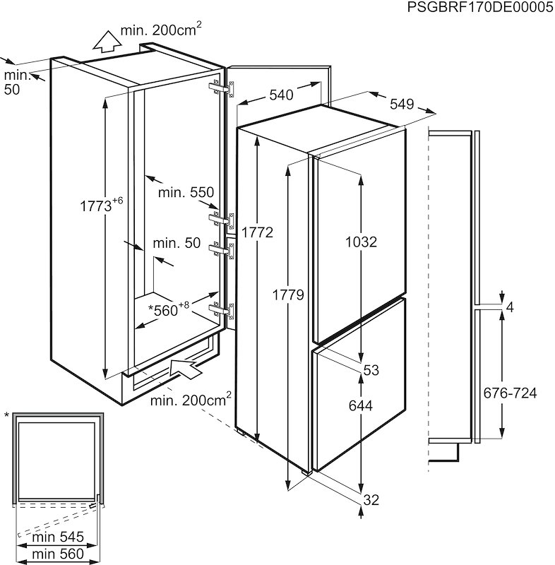 ELECTROLUX Frigorifero Combinato da Incasso LNT2LF18S