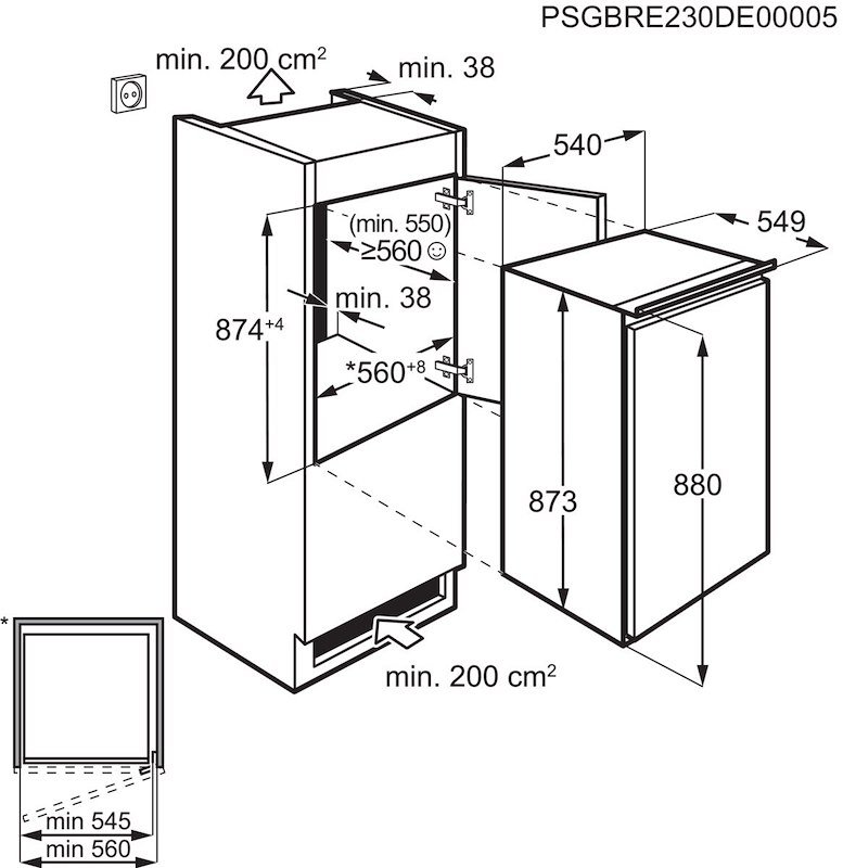 Electrolux Frigoriferi 1 Porta incasso Lrb2ae88s