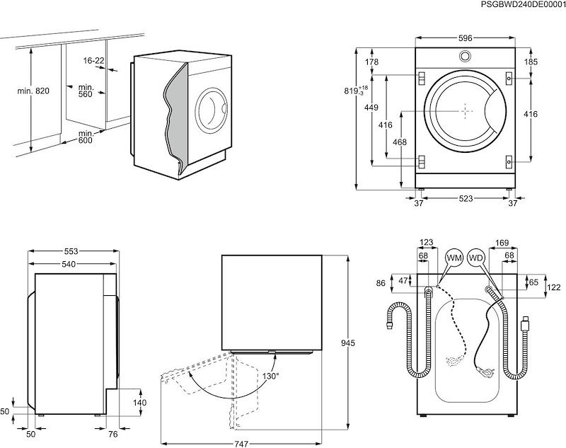 Electrolux Lavasciuga Incasso Ew7w674bi Bianco
